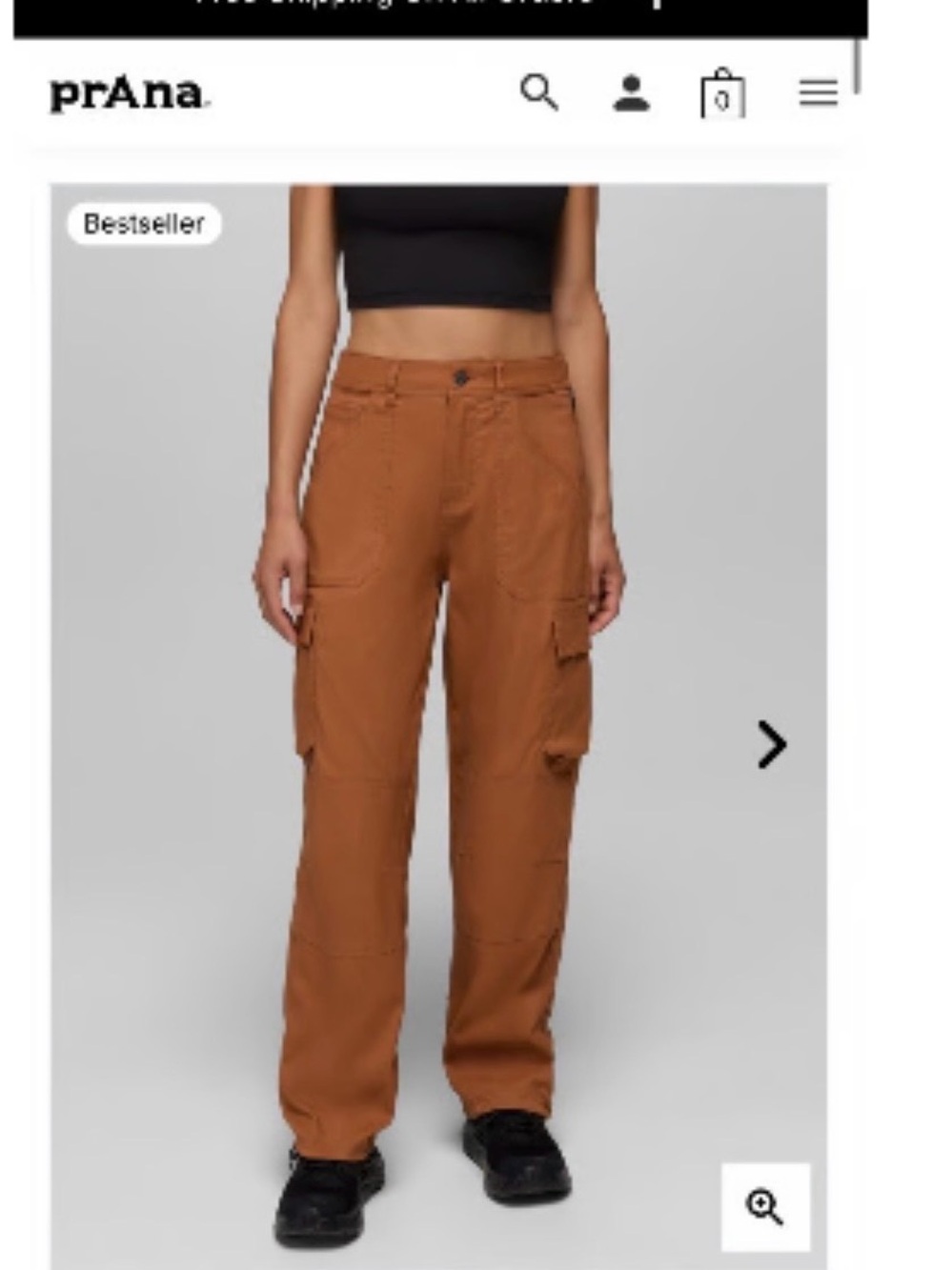 prAna Women's Stretch Zion High Rise Cargo Pants in Rust